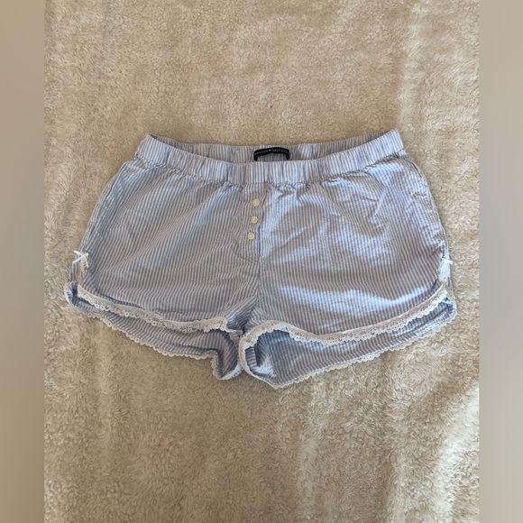 Brandy Melville Pants - *Bundle deal* Brandy Melville Blue Striped Lace Shorts